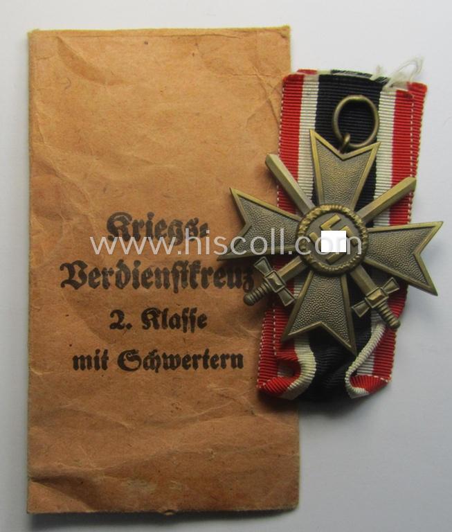 Medal-set: 'KvK 2. Klasse m. Schwn.' being a non-maker-marked specimen that came stored in its period pouch by the 'Hersteller': 'Carl Forster & Graf - Schwäb. Gmund'