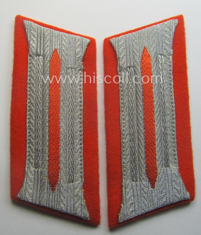 Pair of WH (Heeres) EM- (ie. NCO-) type, so-called: 'Waffenrock'- (ie. dress-) collar-tabs (ie. 'Kragenspiegel') as was intended for a soldier serving within an: 'Feldgendarmerie-Abts. o. Akademie'