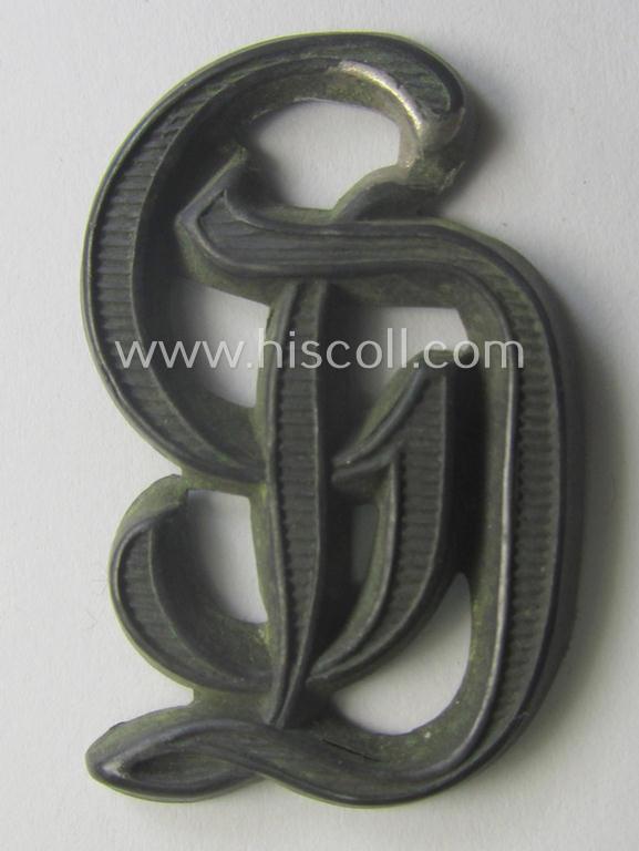 Single - truly used- and/or clearly strap-removed! - WH (Heeres) NCO-type 'GD'-shoulderstrap-'cypher' as was intended for usage by an NCO who served within the famous 'GrossDeutschland'-Div.