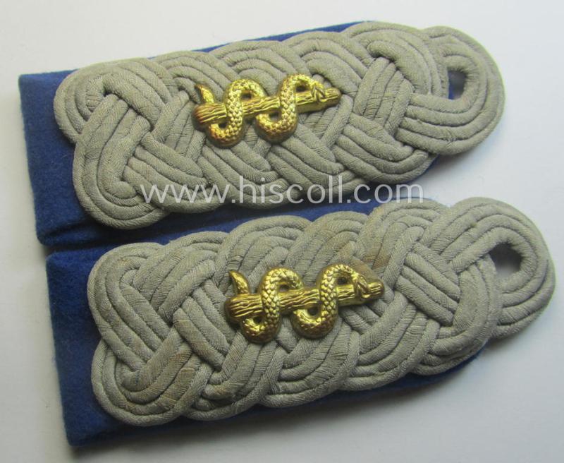 Pair of WH (Heeres) 'cyphered', officers'-type shoulderboards: 'Major u. Arzt' who served within the: 'Sanitäts-Trpn.'