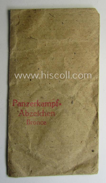 WH (Heeres- ie. Waffen-SS), typical 'Zellstoff'-based (and non-maker-marked!) medal-pouch as was intended for a: 'Panzerkampf-Abzeichen in Bronce' (or: bronze-class PAB)