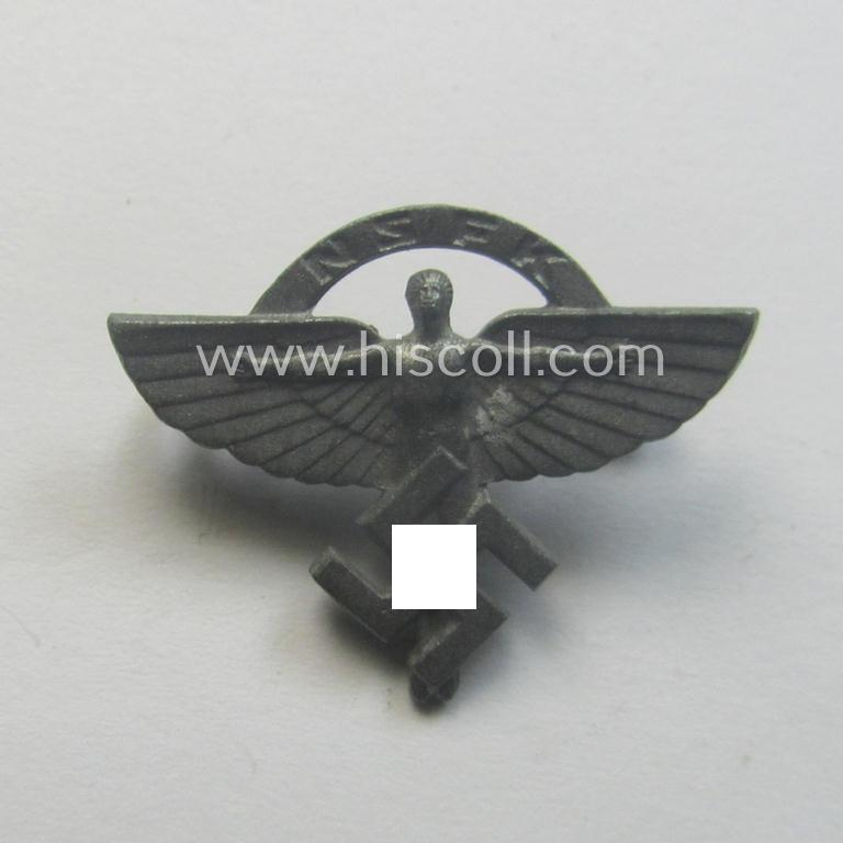 N.S.F.K.- (or: 'National Socialistisches Flieger Korps'-) related civil-attire badge (ie. 'Zivilabzeichen') being a neat maker- (ie. 'GB'- ie. '9837'-) marked example that is bearing a patent-pending- (ie. 'Ges.Gesch.'-) designation on its back