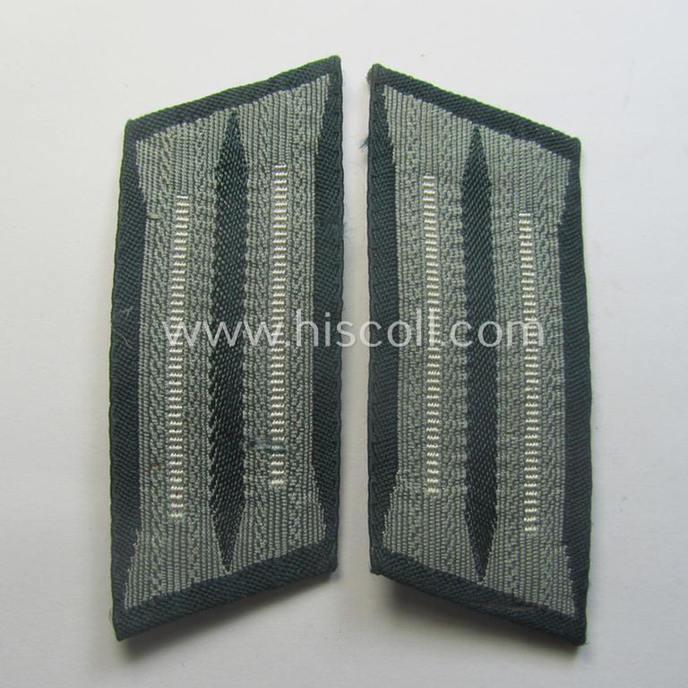 Unusually seen pair of WH (Heeres) 'BeVo'-woven, EM/NCO-type collar-tabs (or: 'Einheitskragenspiegel'): 'Infanterie-Trpn.'