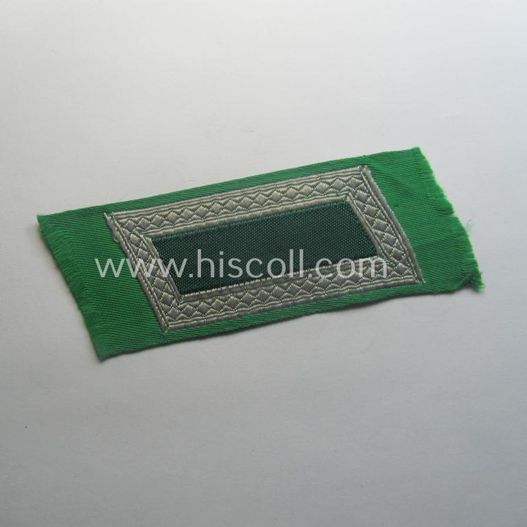 Regrettably single, (entirely!) 'BeVo'-woven, NCO-pattern 'Ostvölker'-collar-tab as intended for an: 'Aserbaidschanischer'-volunteer within the 'Deutsche Wehrmacht' (ie. 'Zugführer' within the: 'Aserbaidschanisches Legion')