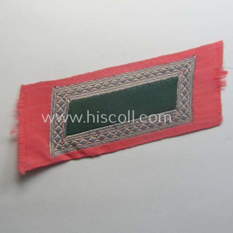 Regrettably single, (entirely!) 'BeVo'-woven, NCO-pattern 'Ostvölker'-collar-tab as intended for a: 'Georgischer'- (ie. Georgian-) volunteer within the 'Deutsche Wehrmacht' (ie. 'Zugführer' within the: 'Georgisches  Legion')