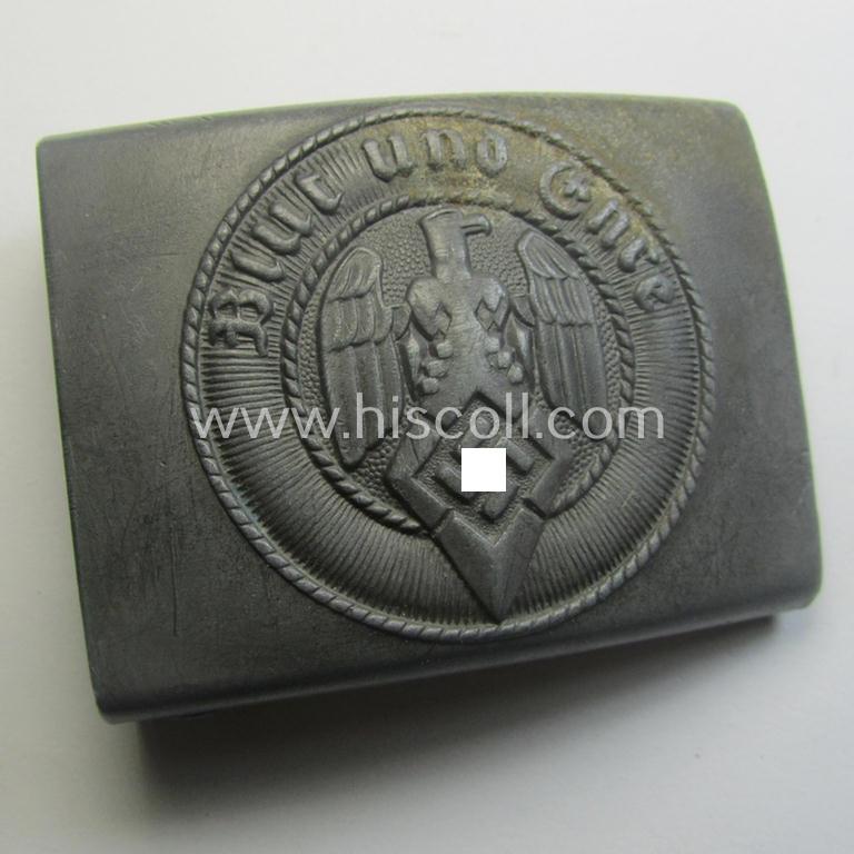 HJ (ie. 'Hitlerjugend') zinc- (ie. 'Feinzink'-) based- (and/or unusually 'molded'-pattern!) belt-buckle being a maker- (ie. 'RzM M4/23'-) marked example