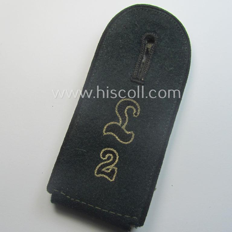Single, early-period (ie. 'M40-pattern and/or rounded-styled), WH (Heeres) 'cyphered', EM-type shoulderstrap as was intended for a: 'Soldat u. Mitglied des Pionier-Lehr-Rgts. 2'