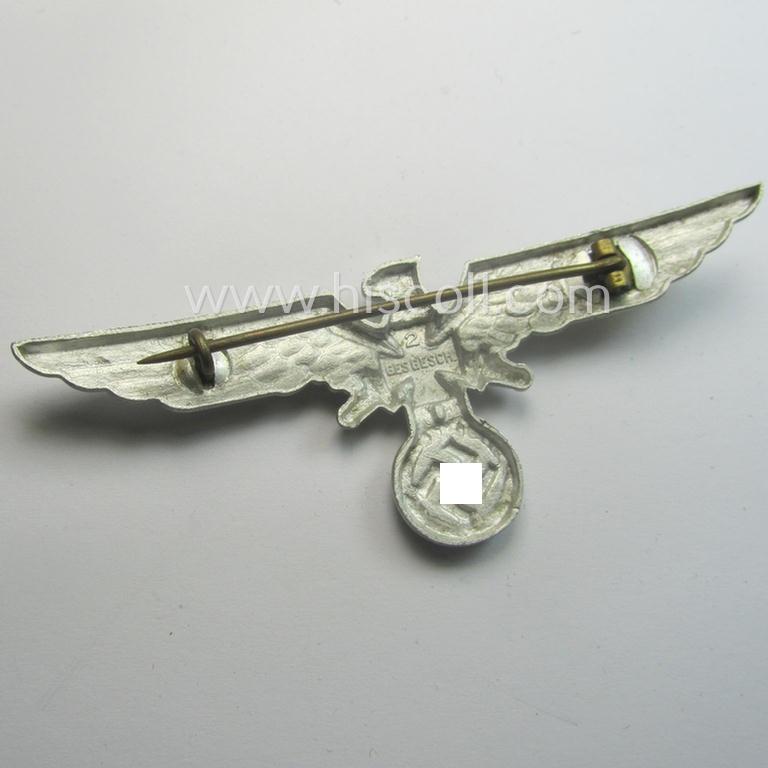 Bright-silver-toned, aluminium-based so-called: D.R.K.B. (or: 'Deutscher Reichskriegerbund' aka 'Kyffhäuserbund') enlisted-mens'- (ie. NCO-) type breast-eagle (showing a black-coloured- and neatly enameled iron cross-symbol)