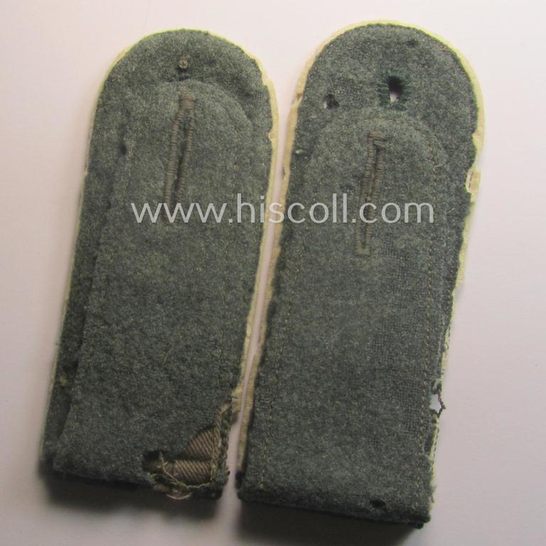 Moth-damaged (ie. relic but matching) pair of early-period (ie. 'M40'-pattern and/or rounded-styled), WH (Heeres) 'cyphered' EM-type shoulderstraps as was intended for a: 'Soldat des Inf.-Maschinengewehr-Abts. 47'